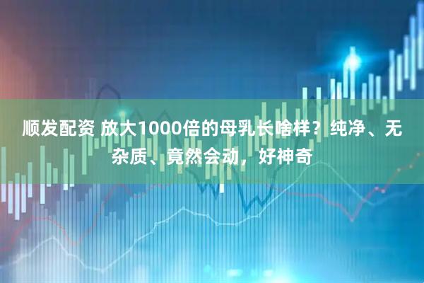 顺发配资 放大1000倍的母乳长啥样？纯净、无杂质、竟然会动，好神奇